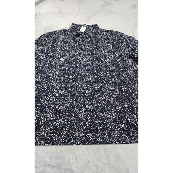Julian & Mark Men's XXL Navy Blue Printed Short Sleeve Polo Shirt NWOT - Picture 1 of 7